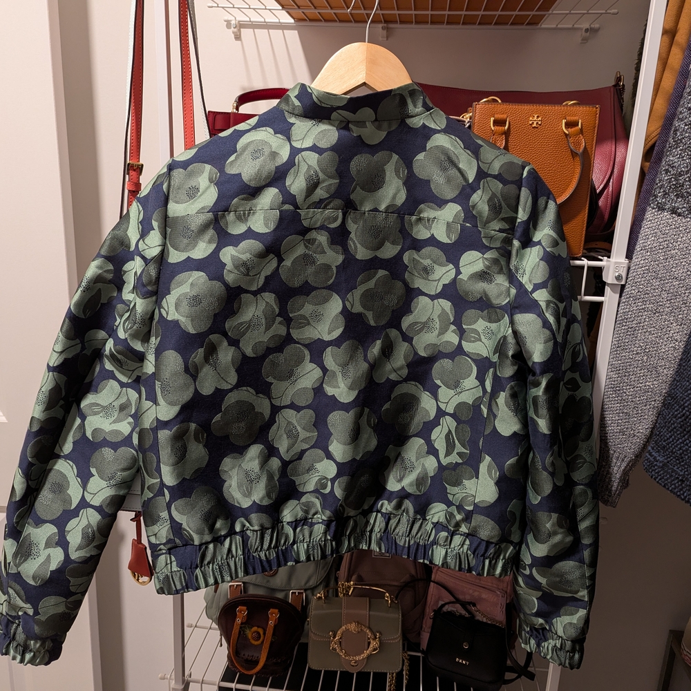 Banana Republic Green and Navy Floral Jacket - Picture 3 of 3
